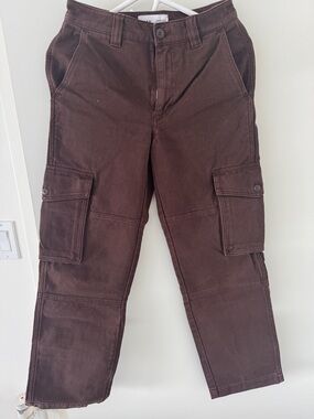 TNA Straight-Leg Cargo Pants in Dark Brown